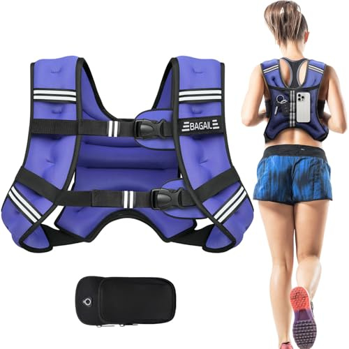 BAGAIL Weighted Vest for Strength Training, Bust Size Adjustable, Convenient Pocket, Iron Sand Weighted Vests, Ideal for Gym Workouts, Yoga Training and Aerobic Exercises