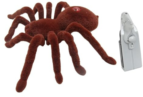 Scary Prank Toys RC Spider – realistische kabellose Fernbedienung mit glänzenden Augen, 8 Beinen und strukturiertem Körper | Gruseliges Insektenspielzeug mit hoher Simulation für den unendlichen