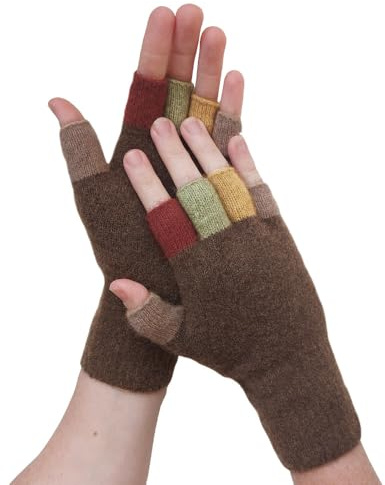 Native World Women's Possum Merino Wool Fingerless Gloves - Soft, Extremely Warm for Winter (Cocoa)