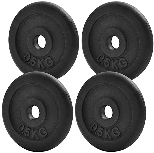 KK Cast iron Weight Plate Set For 1 Inch Barbell Bar Cast iron Weight Disc Pair-2 x 2.5kg, 5kg or 10kg Barbell Weight Plates-Dumbbell Plates for Home