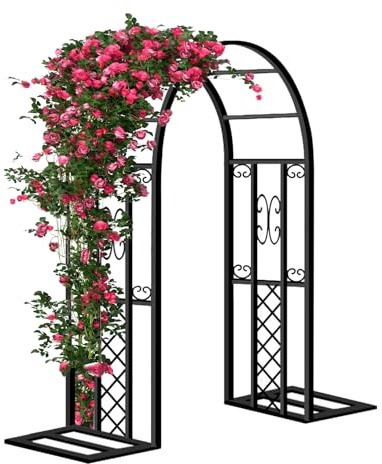 Arche de Jardin en MéTal, Arche à Roses, Acier Galvanisé 20 Mm, Antirouille, Pergola Jardin Exterieur DéCoration, Convient Aux Plantes Grimpantes, Aux Arches de Mariage