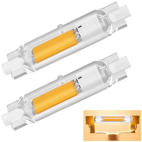 Dvnoua R7S LED 78mm Dimmbar Lampen, 20W R7S LED 78mm Ersatz für 200W J78mm Halogenstab, Warmweiß 3000K, 2000 Lumen, Kein Flackern 360°Abstrahlwinkel, 2er Pack