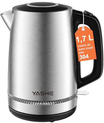 YASHE Bollitore Elettrico Acciaio Inox 1,7L 2200W Rapido