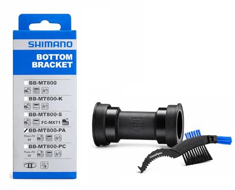 maxxi4you Shimano Deore XT BB-MT800-PA Press-Fit Innenlager 41 mm 89.5/92 mm inkl Fahrrad Kettenbürste
