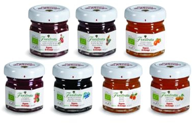 Rigoni di Asiago - Marmellate BIOLOGICHE Monodose Assortite in 7 gusti, 28 pezzi x gr. 25 Ognuno. Barattolini di Vetro Monoporzione, 2.92 kg