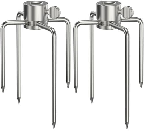 Onlyfire 6007 Fourchettes à Viande en Acier Inoxydable pour Barbecue et Rôtissage à 4 Branches, pour Broches Carrées de 8mm
