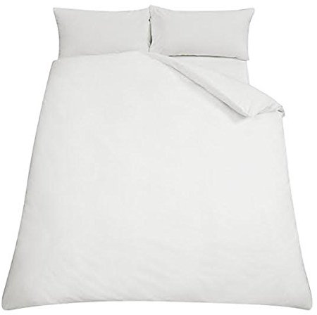EGYPTO Egyptian Cotton Plain Duvet Cover and Pillow Case Bed Set - Comforter with Luscious 400 Thread Count for Bedding (King, White)