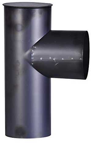 FIREFIX O120/KK Blauglanzblech Kapselknie, 300 mm lang, ø 120 mm - Ofenrohre aus Stahlblech, 0,6 mm stark, gebläut, innenliegend gemufft, Längen lasergeschweißt