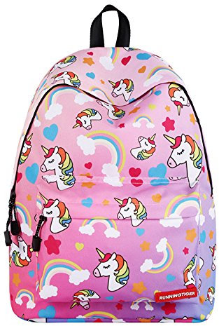 Kids Unicorn Backpack, Children Rainbow Printed Shoulder Bag Schoolbag Bookbag, Cute Laptop Storage Bag for Girl Teen Student Travel & Outdoor Sports