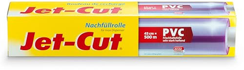 Jet-Cut Rouleau de Recharge pour Distributeur en Inox Format Gastronomie PVC Transparent 45 cm x 500 m