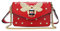 Beatfull Designer Bee Sac à main à bandoulière tendance avec perle pour femme en cuir PU, Rouge