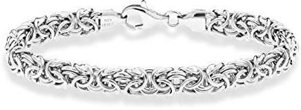 Miabella 925 Sterling Silver Italian Byzantine Bracelet for Women 6.5, 7, 7.25, 7.5, 8 Inch Handmade in Italy (7.5)