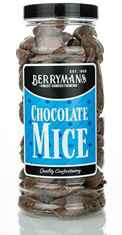 Original Chocolate Mice Retro Sweets Gift Jar by Berrymans Sweet Shop - Classic Sweets, Traditional Taste.