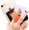 Sinjimoru Phone Grip Card Holder with Kickstand, Secure Stick On Card Holder for iPhone, Sinji Pouch B-Grip Silicone Clementine