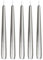 Spitzkerzen Leuchterkerzen lackiert Silber, 5 Stück, Größe ca. 22 x 240 mm, einzeln in Folie, Tafelkerze Stabkerze