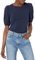 Amazon Essentials Women's Regular-Fit Puff Short-Sleeve Crewneck T-Shirt, Navy, M