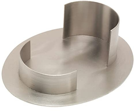 NKlaus Kerzenteller oval 9x5cm innen aus Messing vernickelt Kerzenhalter Silber matt Oberfläche glatt 10334