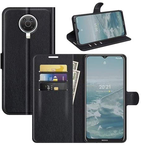 betterfon Handyhülle Kompatibel mit Nokia G10 / G20 | Premium Qualität TPU Klapphülle für G10 / G20 mit Kartenfächern | Magnetverschluss Handyhülle | Schwarz