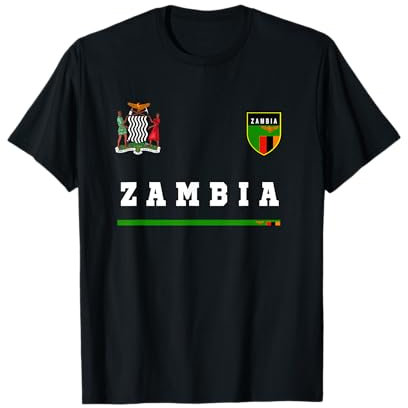 Sambia Sport/Fußball-Trikot mit Flagge, Fußball Afrika T-Shirt