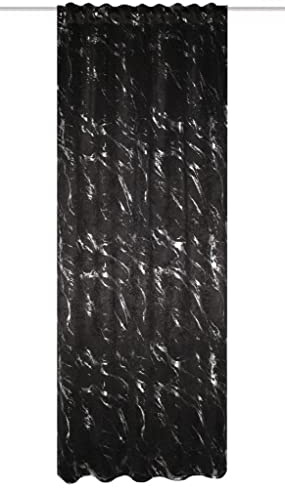 HOME WOHNIDEEN 85153 Verdunkelungsvorhang Force, mit Silberdruck, Marmor-Motiv, Kombiband, Größe: (245 x 140 cm)