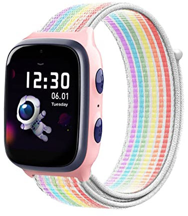 Kuaguozhe Kinder Armbänder Nur Kompatibel mit Xplora X4 Armband, Xplora Kids Smartwatch Weich Sport Nylon Verstellbare Ersatzbänder Kompatibel mit Xplora 4, Mädchen Jungen Student Geschenk,Regenbogen