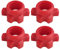 4 Pcs Red Dumbbell Hex Nuts Barbell Screw Clamps Dumbbell Rod Nut Spin-Lock Collars for Barbells Bars Sports Training