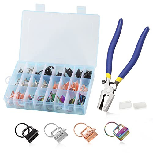 LEONTOOL Herramienta de alicates de hardware para llavero, 32 piezas de llavero de 0.8 pulgadas, kit de herramientas de llavero de 8 pulgadas, alicates de correr para corte de vidrio para correa