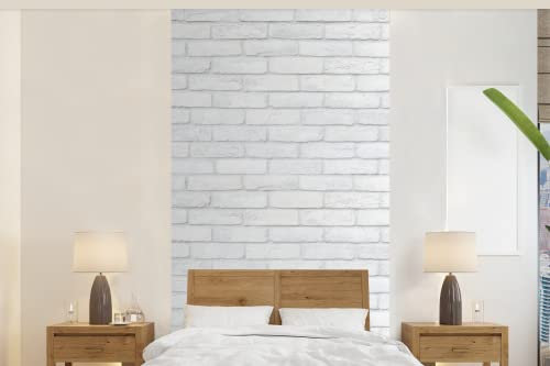 MuchoWow Papier peint Brique - Peinture - Blanc Papier peint photo 120x240 cm Papier peint imprimé