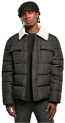 Urban Classics Herren Sherpa Collar Padded Shirt Jacket XL black