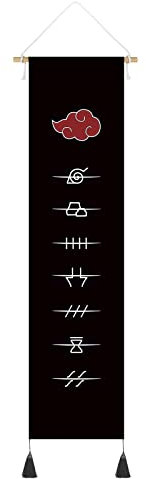 CoolChange Akatsuki Rollbild aus Stoff mit den Stirnband Zeichen der Nukenin | Kakemono 142x33cm | Inkl. Haken