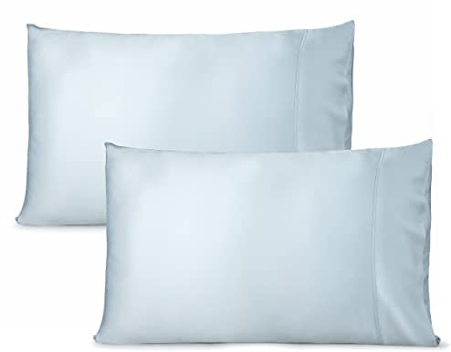 Comfier Sleep Lot de 2 taies d'oreiller 100 % bambou bio ultra doux, 48x74 cm, gris,Parfaites pour les personnes souffrant de transpiration nocturne, taies d'oreiller grises