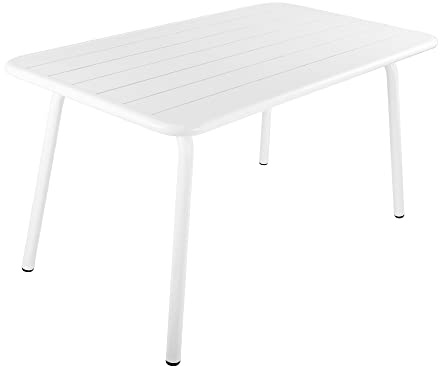 Mesa / Conjunto Luxe Oporto Aluminio (Blanco, Mesa 80x140 cm)