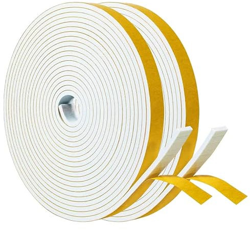Guarnizione Finestra Porta Nastro Sigillante Autoadesivo in Gommapiuma, Alta Densità Neoprene Isolamento Nastro Sigillante per Anti Freddo, Rumore e Collisione (9mm x 3mm/10M, Bianco)