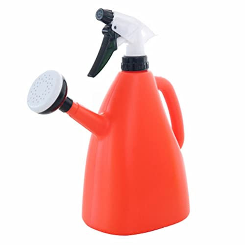 1000 ml Gießkanne für Pflanzen im Innen- und Außenbereich, verstellbare rotierende Düse, Gießkanne für Haus, Garten, Blumen, langer Auslauf, Wasserkanne zum Gießen von Glasflaschen (Orange, One Size)