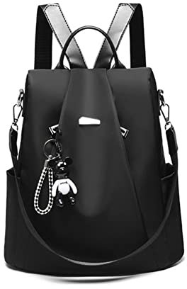 Eshow Rucksack Geldbörse für Frauen Nylon Damen Rucksack Laptop Rucksäcke Mode Frauen Rucksack Handtasche Geldbörse für Schule Arbeit …, Schwarz-123, Small, Classic