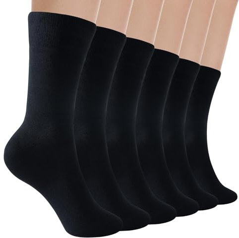 Niofind Womens Bamboo Socks, Soft Ladies Socks with Seamless Toe, Thin Dress Socks Womens Socks for Business, Casual, Non-Binding, Breathable, Comfortable, 6 Pairs, 4-8