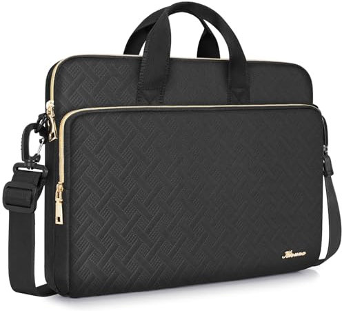 KIZUNA Laptop Sleeve Case 17 Inch Shoulder Bag Computer Handbag for LG gram 17 2022/Dell G7/17.3 HP ProBook 470/17 Lenovo IdeaPad 3i Gen7/Lenovo Ideapad 700,Black