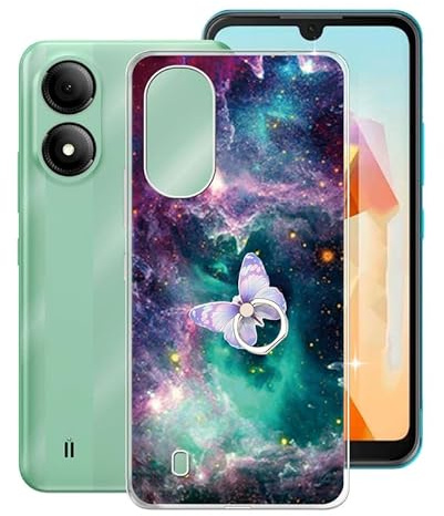 KJYFOANI para ZTE Blade A33s Funda, Ultrafino a Prueba de Golpes Estuche Protectora Case con Otación de 360° Anillo Función de Soporte Carcasa para ZTE Blade A33s (6.30) - Brillar
