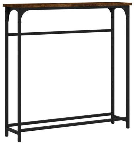 vidaXL Table Console chêne fumé 75x19,5x75 cm Bois d'ingénierie, Bout de canapé, Tables de Couloir, Support de Couloir, Table de Couloir