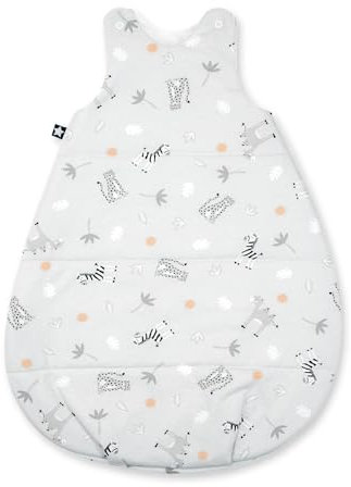 Julius Zöllner Schlafsack Neo, warme Füllung 2,5 TOG, waschbar bei 60°C, Made in Germany, OEKO TEX Standard 100, Savanne grau, Gr. 62/68