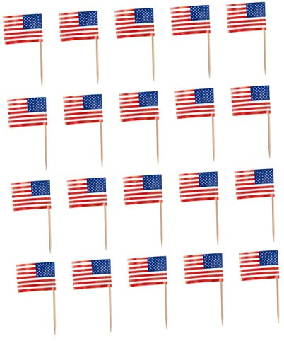 GOOHOCHY Zahnstocherflaggen Kuchendekorationen 200 Stück Holzspieße Für Hochzeitsanlässe