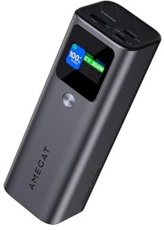 AMEGAT Batterie Externe PD 3.1 140W, 27600mAh Power Bank USB C Input & Output Charge Rapide, écran numérique, pour Ordinateurs Portables, Tablettes, Smartphones, Écouteurs et Plus Encore
