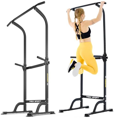 TREX SPORT Power Tower TX-060PR | Dip Station & Klimmzugstange freistehend | multifunktionaler Kraftturm