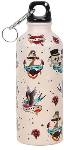 Tech Island Water Bottle Vacuum Insulated Metal Water Bottle 500ml Stainless Steel Drinks Bottle Leak Proof,for Gym, School,Cycling,Outdoor,Sports,Fitness & Office,Gift (Tattoo)
