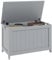 HOMCOM Storage Chest, Modern Storage Trunk with 2 Safety Hinges and Cut-out Handles, Wooden Toy Box for Living Room, Entryway, 76 x 40 x 48 cm, Grey