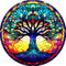 MEIYUDA Diamond Painting Complet Vitrail, 5D Peinture Diamant Adulte Enfant Diamond-Painting Arbre de vie, Diamant Strass Point de Croix Cristal Painting pour Murale Décoration 30x30cm