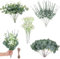 4 Arten 70 Stück Künstliche Eukalyptus Pflanzen, Schleierkraut, Girlande für Hochzeit Dekoration, Baddeko, Tischdeko Grün, Deko Taufe, Garten Deco