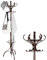 HOMASIS 182cm Kleiderständer, Garderobenständer mit 12 drehbaren Haken & Schirmständer, Jackenständer Garderobe aus holz für Mänteln, Hüten & Taschen, Standgarderobe für Schlafzimmer & Flur (Braun)