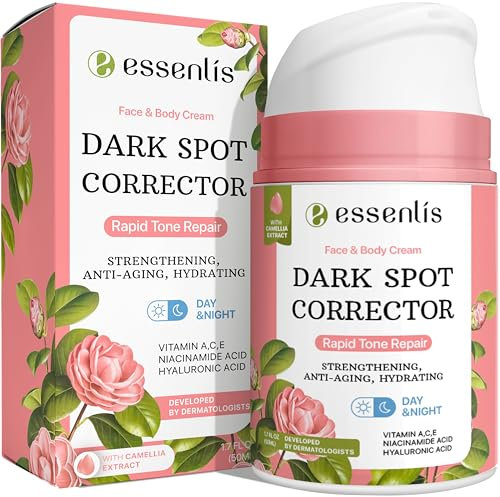 ESSENLIS Dunkler Fleckenentferner für Gesicht, Körper, Achselhöhlen, Knie, Ellbogen und empfindliche Bereiche Fördert Anti-Aging Effekt Dunkle Fleckenkorrektur für Frauen und Männer.