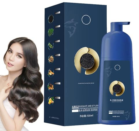 ZhiHuaShi Kaviar Haarfärbeshampoo | Kaviar Protein Haarfärbemittel | Hair Dye Shampoo | Natürliches Pflanzen Haarfarbe | Farbshampoo Deckt Graues Haar | Kräutershampoo Für Männer Und Frauen